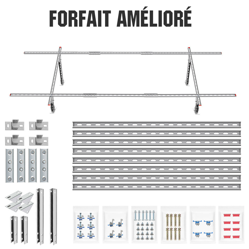Supports Montage Panneaux Solaires – Réglables – 1 à 4 Panneaux
