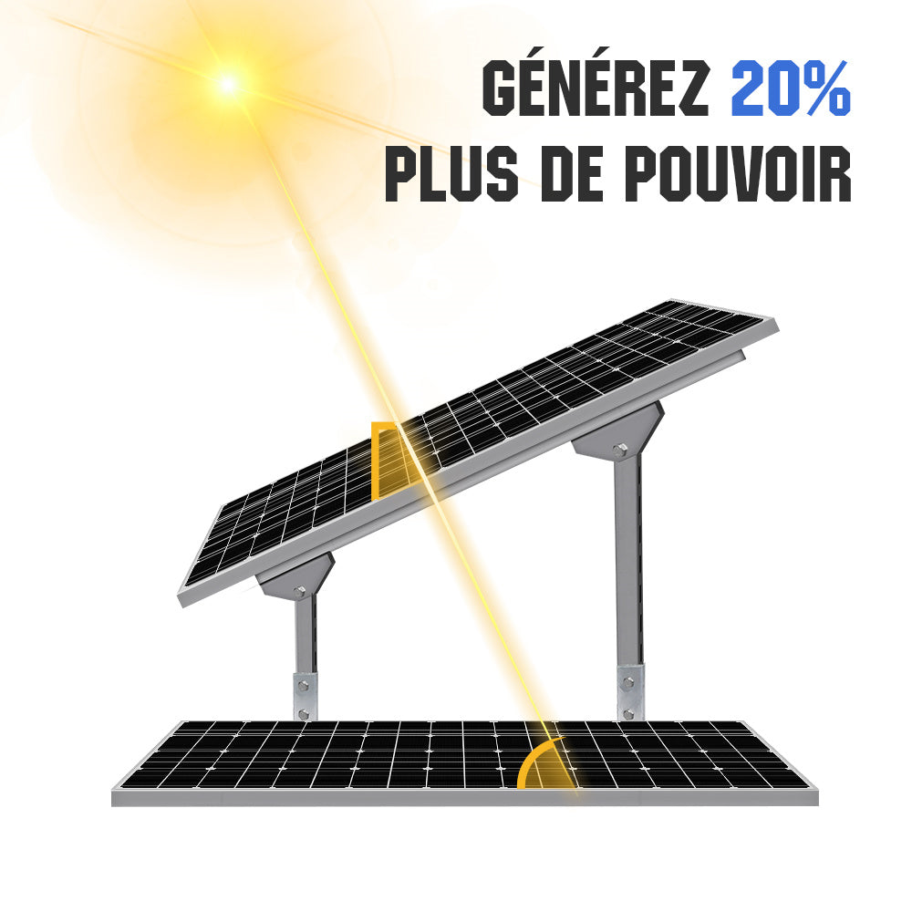 Supports Montage Panneaux Solaires – Réglables – 1 à 4 Panneaux
